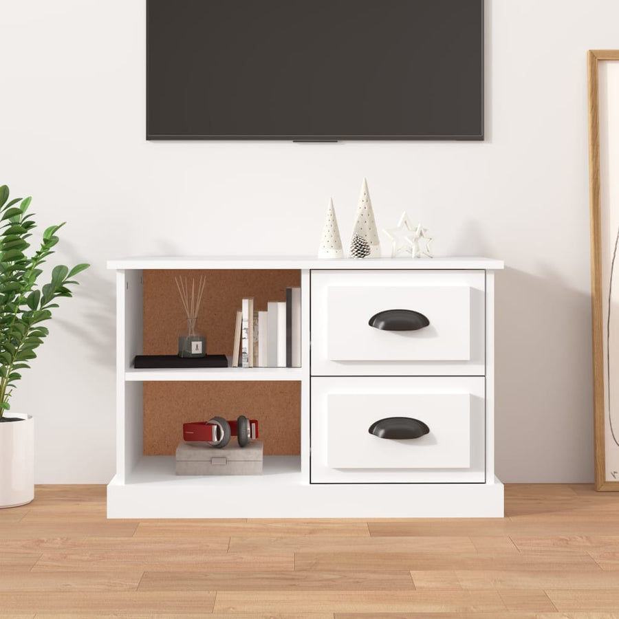 Tv-Meubel 73X35,5X47,5 Cm Bewerkt Hout 73 x 35.5 x 47.5 cm Wit