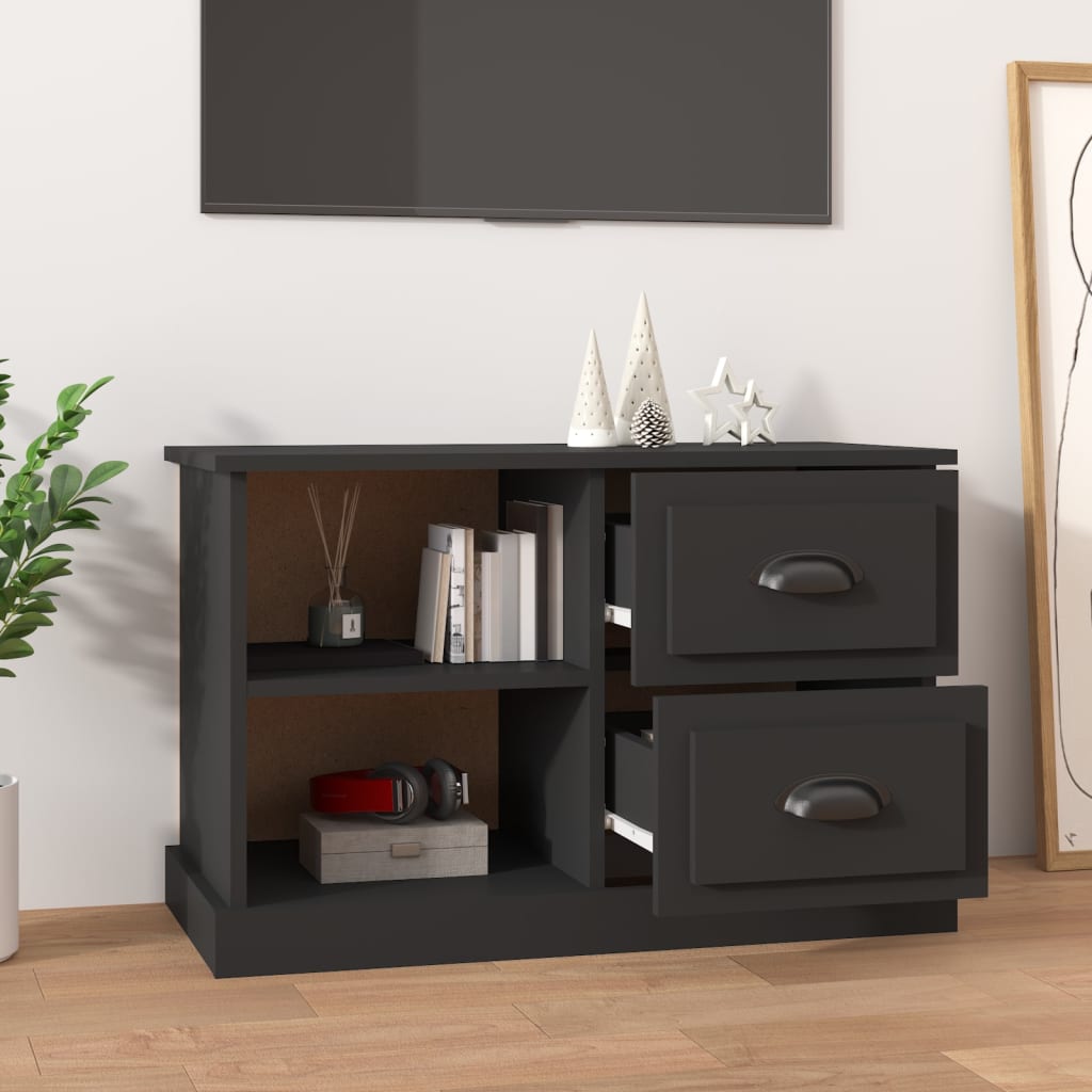 Tv-Meubel 73X35,5X47,5 Cm Bewerkt Hout 73 x 35.5 x 47.5 cm Zwart
