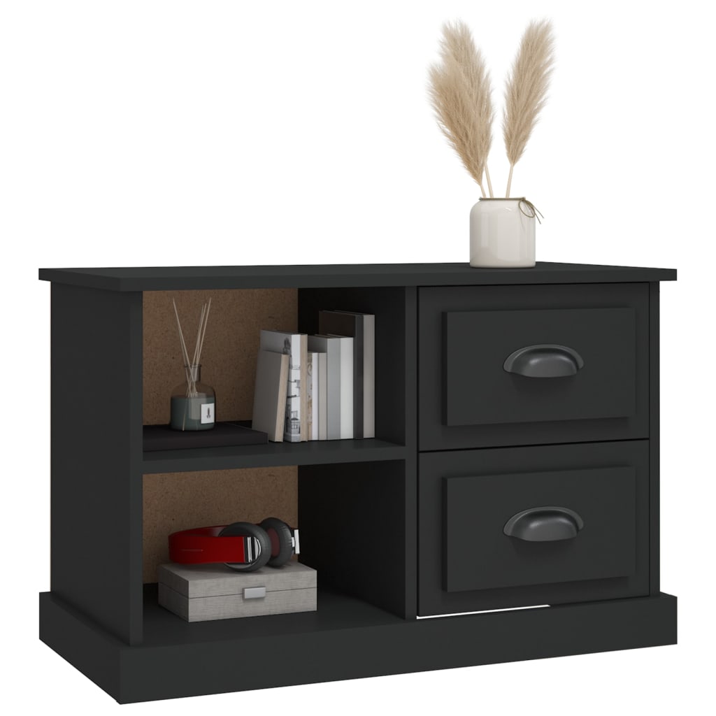 Tv-Meubel 73X35,5X47,5 Cm Bewerkt Hout 73 x 35.5 x 47.5 cm Zwart