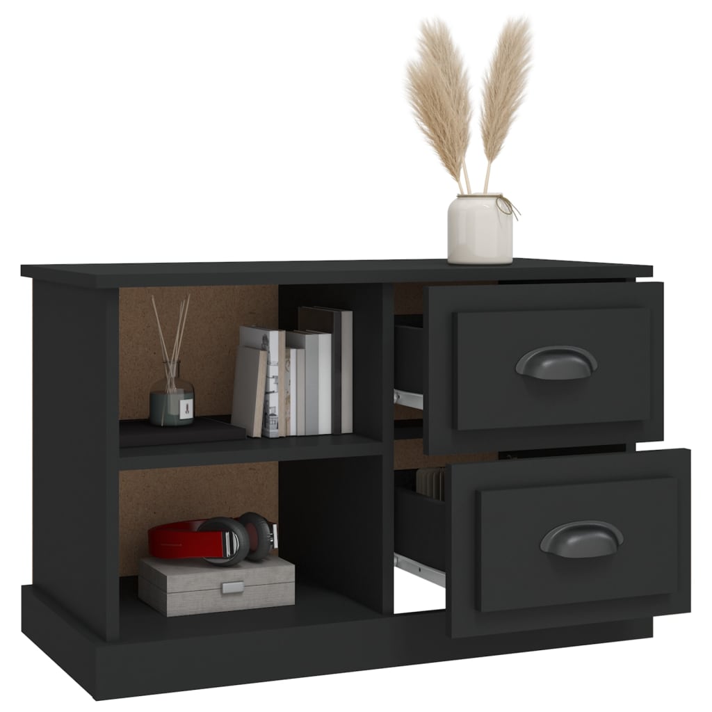 Tv-Meubel 73X35,5X47,5 Cm Bewerkt Hout 73 x 35.5 x 47.5 cm Zwart