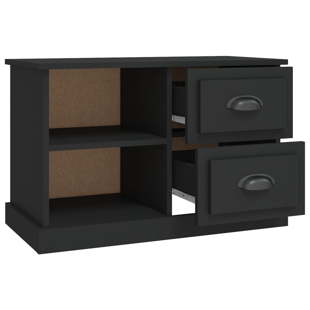 Tv-Meubel 73X35,5X47,5 Cm Bewerkt Hout 73 x 35.5 x 47.5 cm Zwart