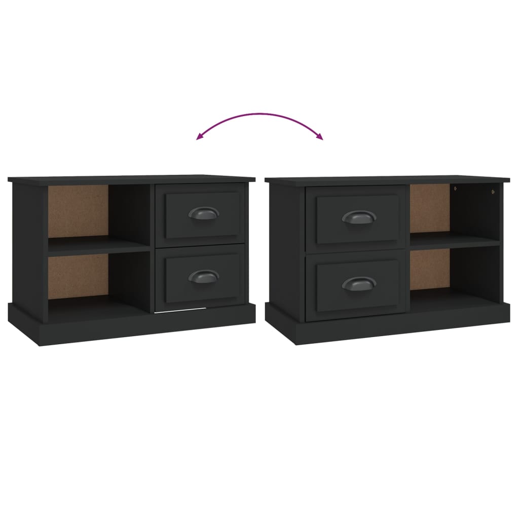 Tv-Meubel 73X35,5X47,5 Cm Bewerkt Hout 73 x 35.5 x 47.5 cm Zwart