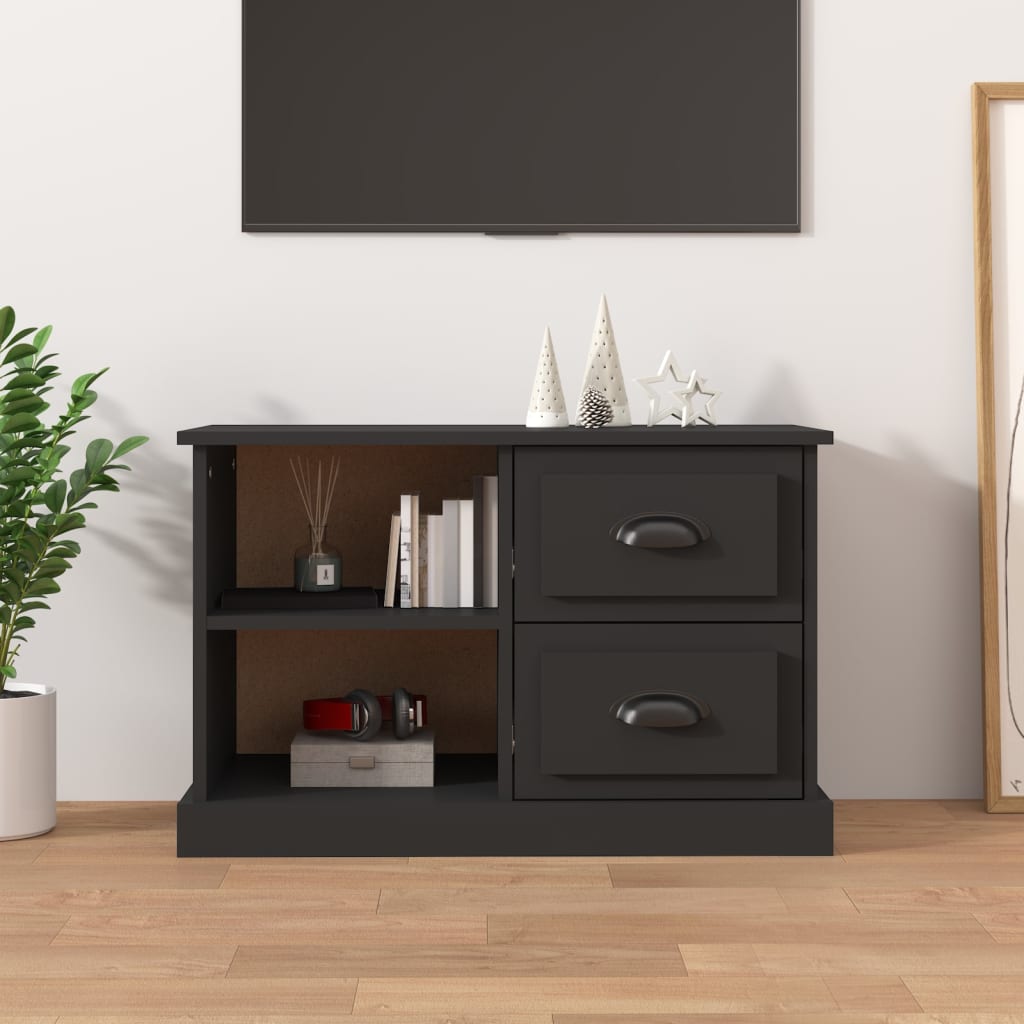 Tv-Meubel 73X35,5X47,5 Cm Bewerkt Hout 73 x 35.5 x 47.5 cm Zwart