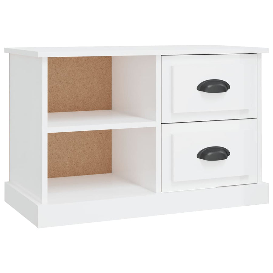 Tv-meubel 73x35,5x47,5 cm bewerkt hout hoogglans wit