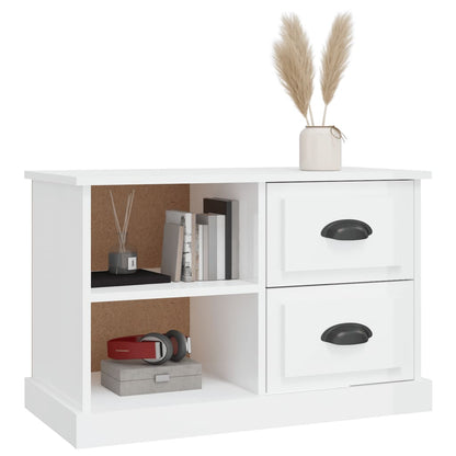 Tv-meubel 73x35,5x47,5 cm bewerkt hout hoogglans wit
