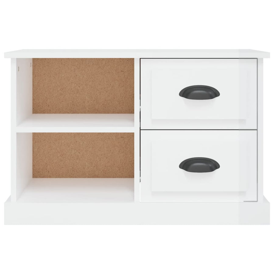 Tv-meubel 73x35,5x47,5 cm bewerkt hout hoogglans wit