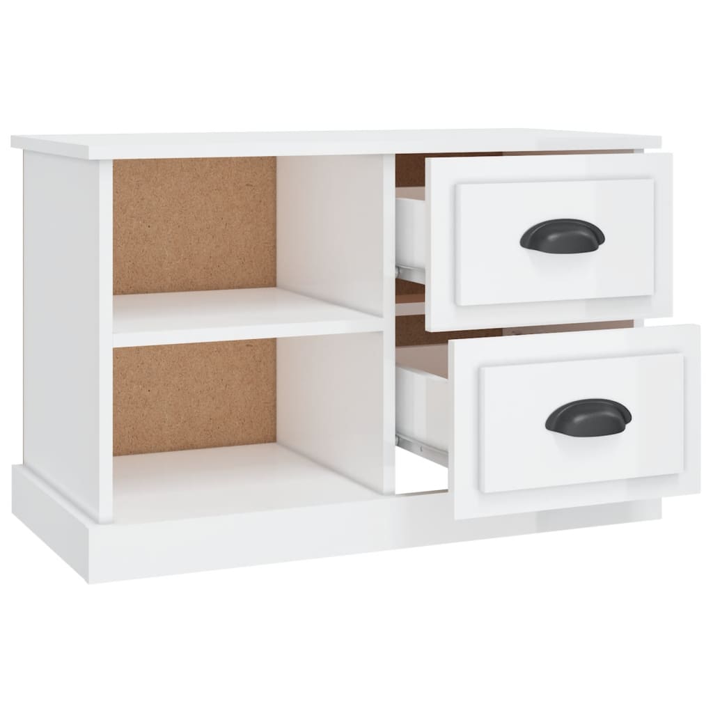Tv-meubel 73x35,5x47,5 cm bewerkt hout hoogglans wit
