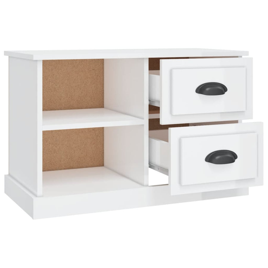 Tv-meubel 73x35,5x47,5 cm bewerkt hout hoogglans wit