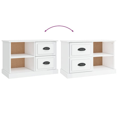 Tv-meubel 73x35,5x47,5 cm bewerkt hout hoogglans wit