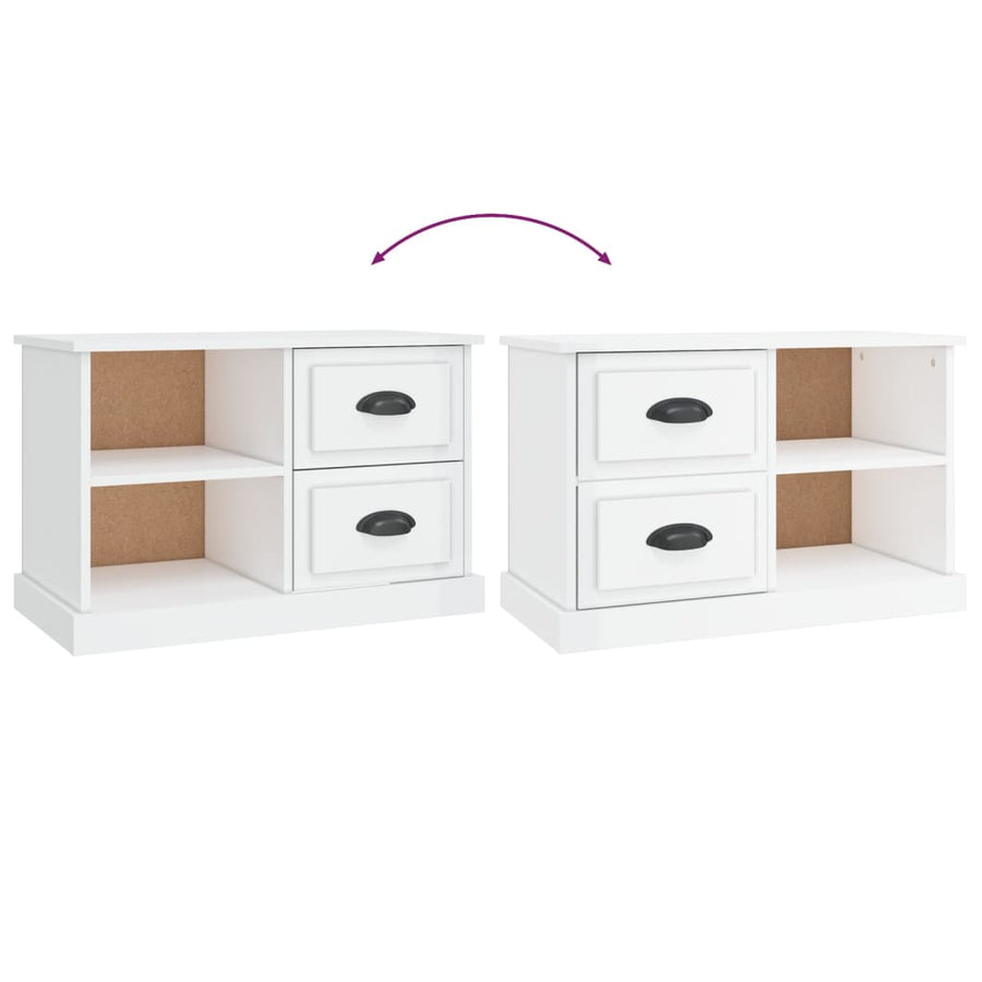 Tv-meubel 73x35,5x47,5 cm bewerkt hout hoogglans wit