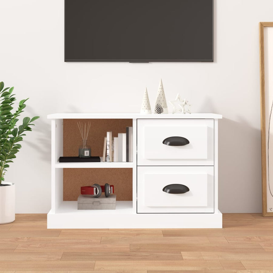 Tv-meubel 73x35,5x47,5 cm bewerkt hout hoogglans wit