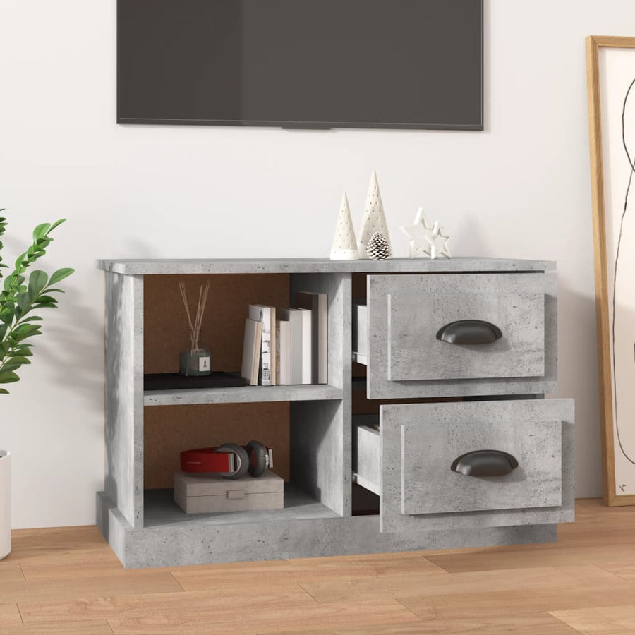 Tv-Meubel 73X35,5X47,5 Cm Bewerkt Hout 73 x 35.5 x 47.5 cm Betongrijs
