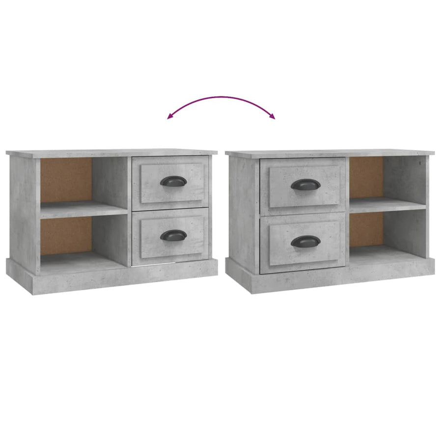 Tv-Meubel 73X35,5X47,5 Cm Bewerkt Hout 73 x 35.5 x 47.5 cm Betongrijs