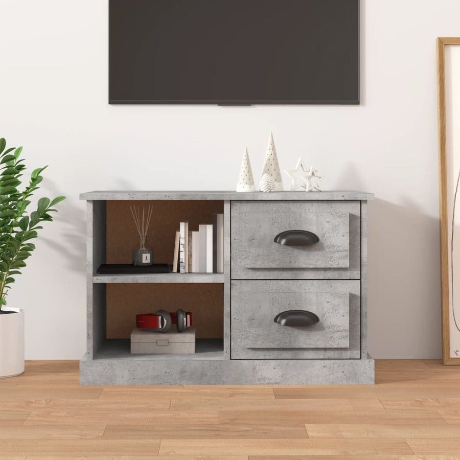 Tv-Meubel 73X35,5X47,5 Cm Bewerkt Hout 73 x 35.5 x 47.5 cm Betongrijs