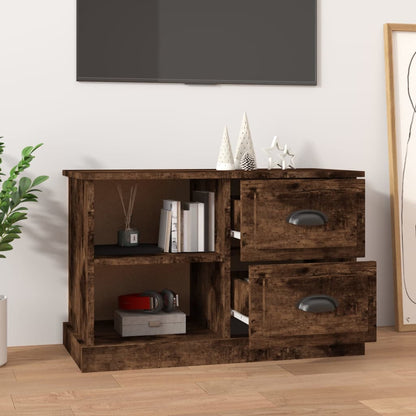 Tv-Meubel 73X35,5X47,5 Cm Bewerkt Hout Kleurig 73 x 35.5 x 47.5 cm Gerookt eiken