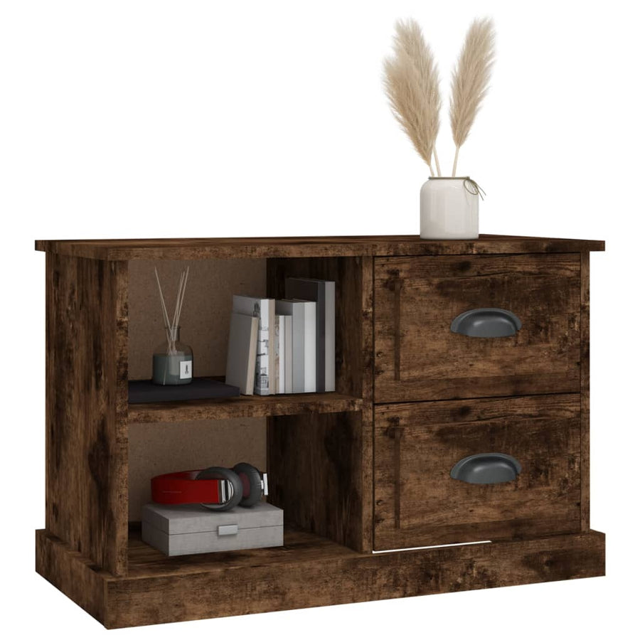 Tv-Meubel 73X35,5X47,5 Cm Bewerkt Hout Kleurig 73 x 35.5 x 47.5 cm Gerookt eiken
