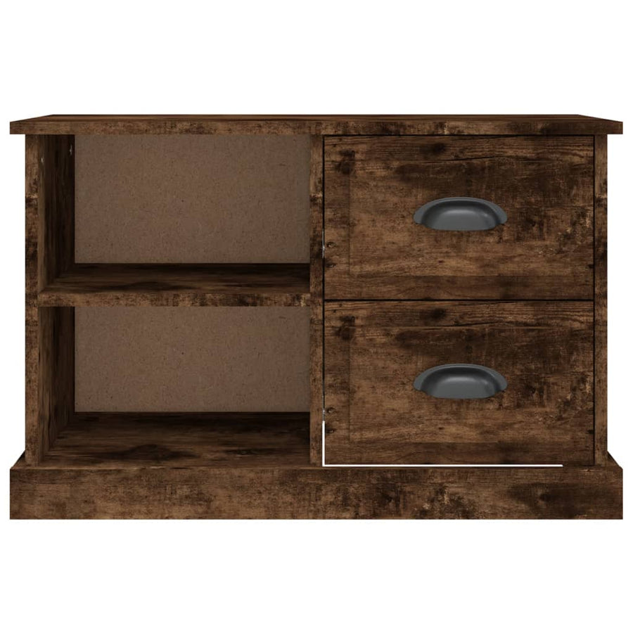 Tv-Meubel 73X35,5X47,5 Cm Bewerkt Hout Kleurig 73 x 35.5 x 47.5 cm Gerookt eiken