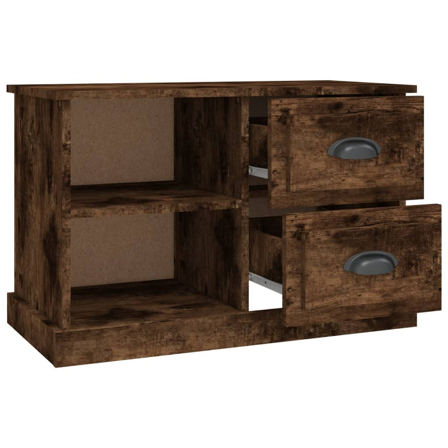 Tv-Meubel 73X35,5X47,5 Cm Bewerkt Hout Kleurig 73 x 35.5 x 47.5 cm Gerookt eiken