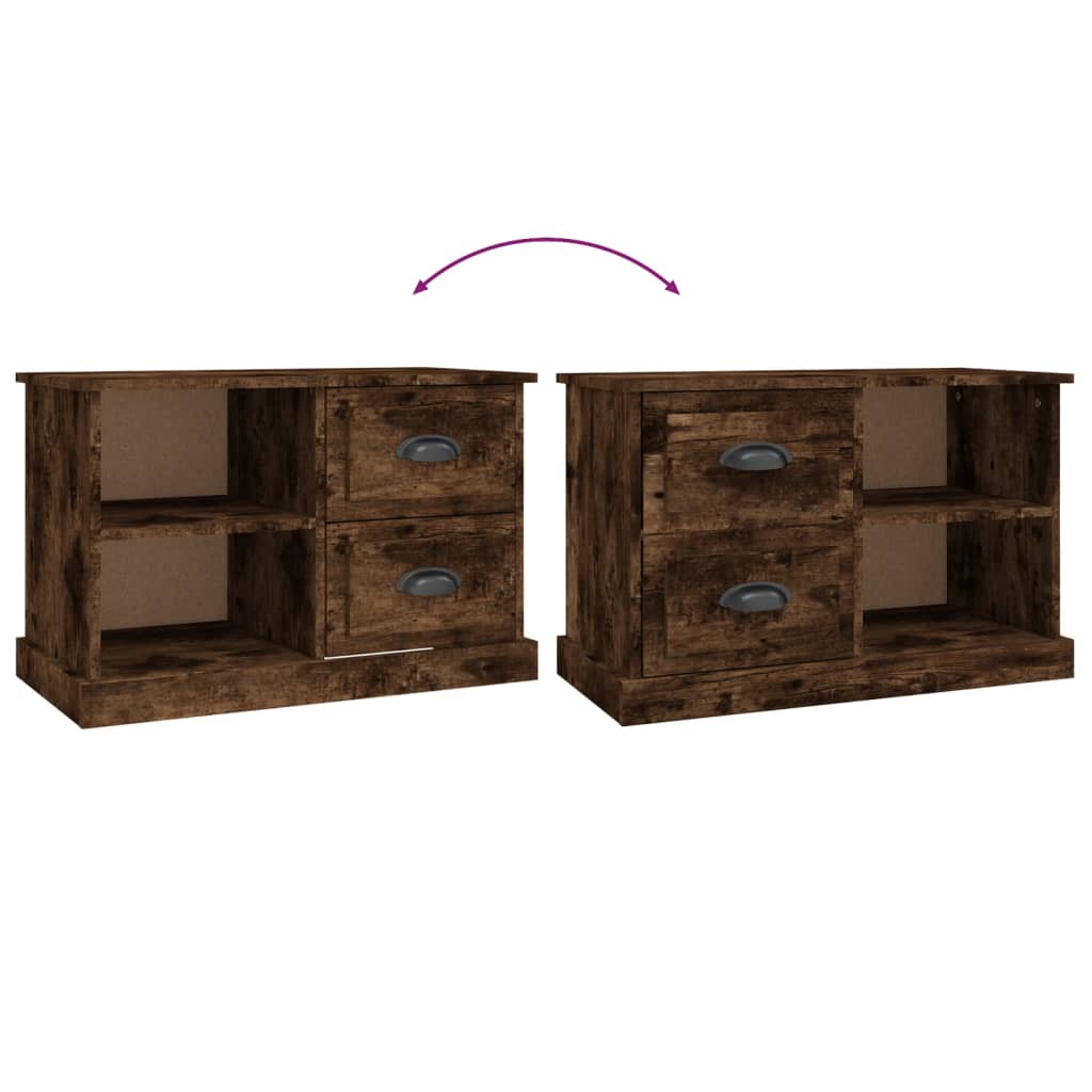 Tv-Meubel 73X35,5X47,5 Cm Bewerkt Hout Kleurig 73 x 35.5 x 47.5 cm Gerookt eiken
