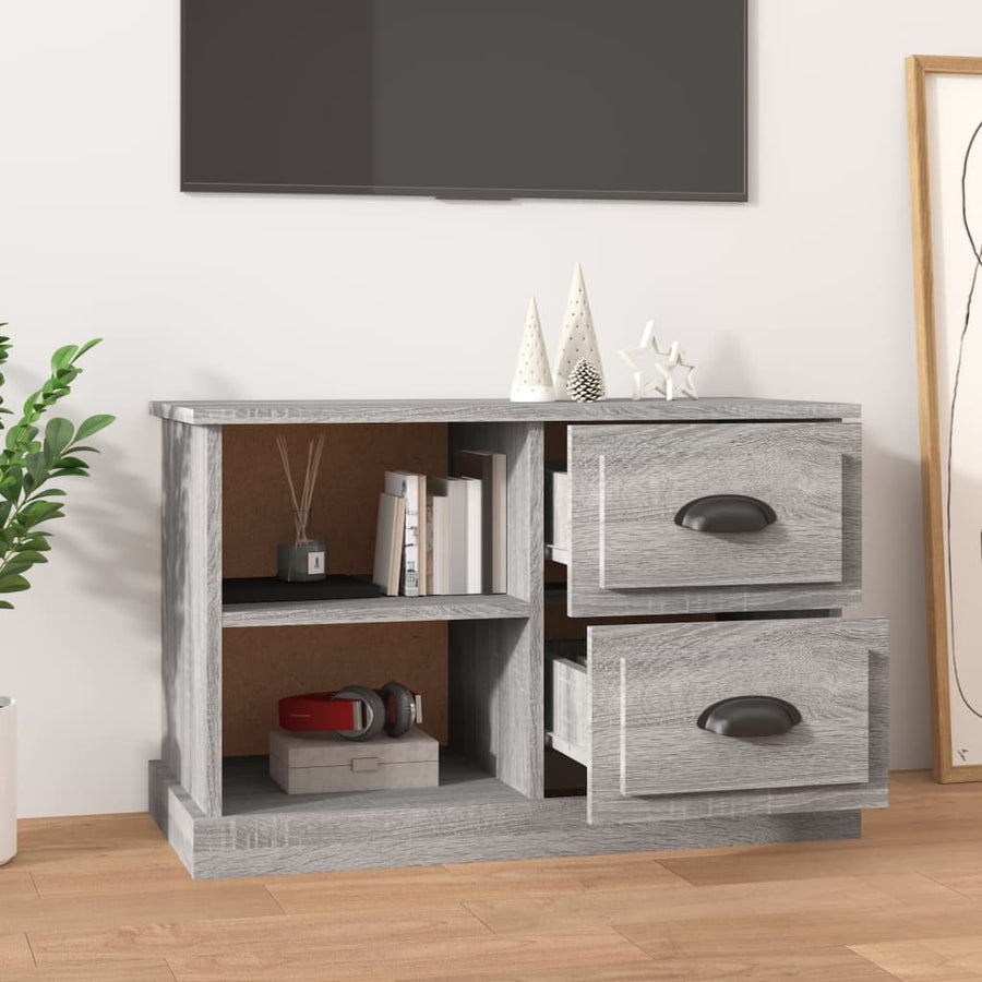 Tv-Meubel 73X35,5X47,5 Cm Bewerkt Hout Eikenkleur 73 x 35.5 x 47.5 cm Grijs sonoma