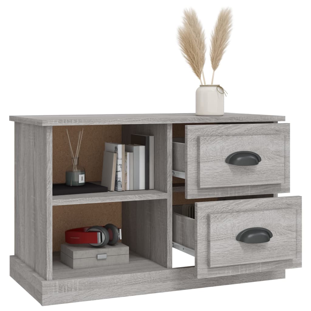 Tv-Meubel 73X35,5X47,5 Cm Bewerkt Hout Eikenkleur 73 x 35.5 x 47.5 cm Grijs sonoma