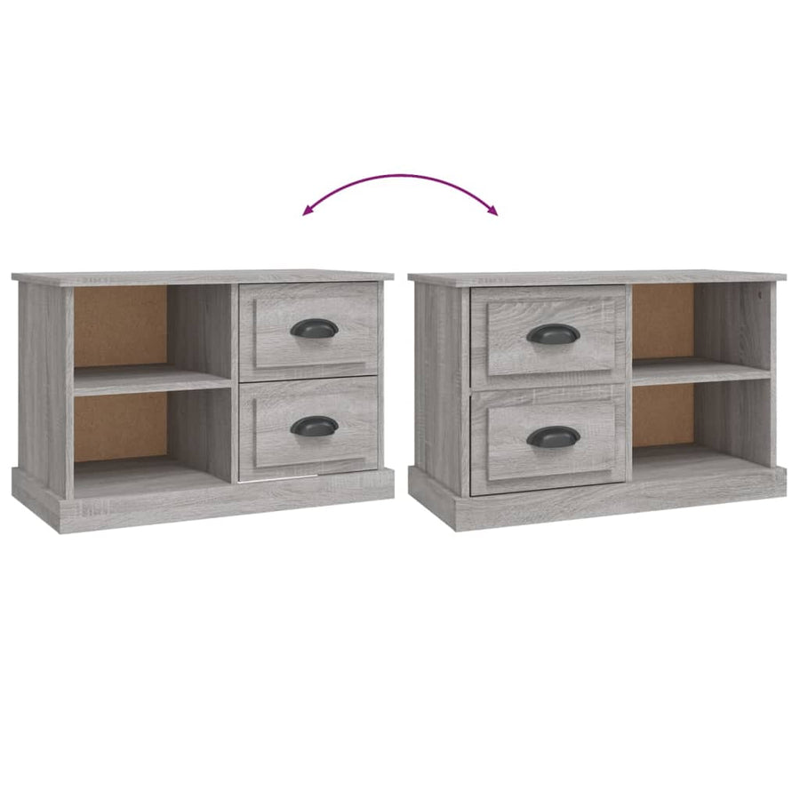 Tv-Meubel 73X35,5X47,5 Cm Bewerkt Hout Eikenkleur 73 x 35.5 x 47.5 cm Grijs sonoma