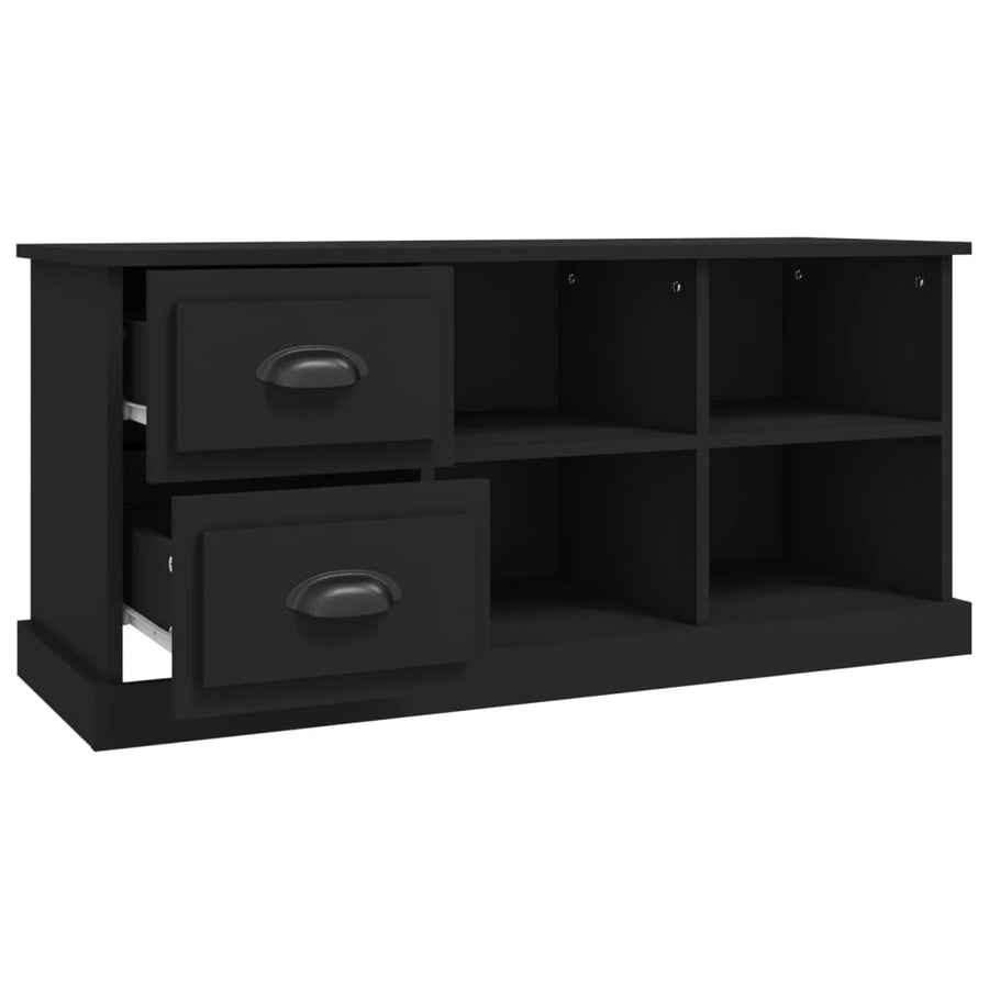 Tv-Meubel 02X35,5X47,5 Cm Bewerkt Hout 102 x 35.5 x 47.5 cm Zwart