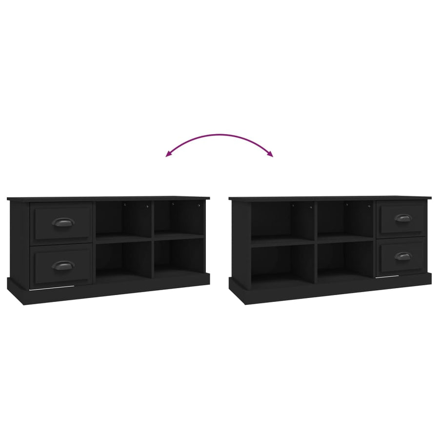 Tv-Meubel 02X35,5X47,5 Cm Bewerkt Hout 102 x 35.5 x 47.5 cm Zwart