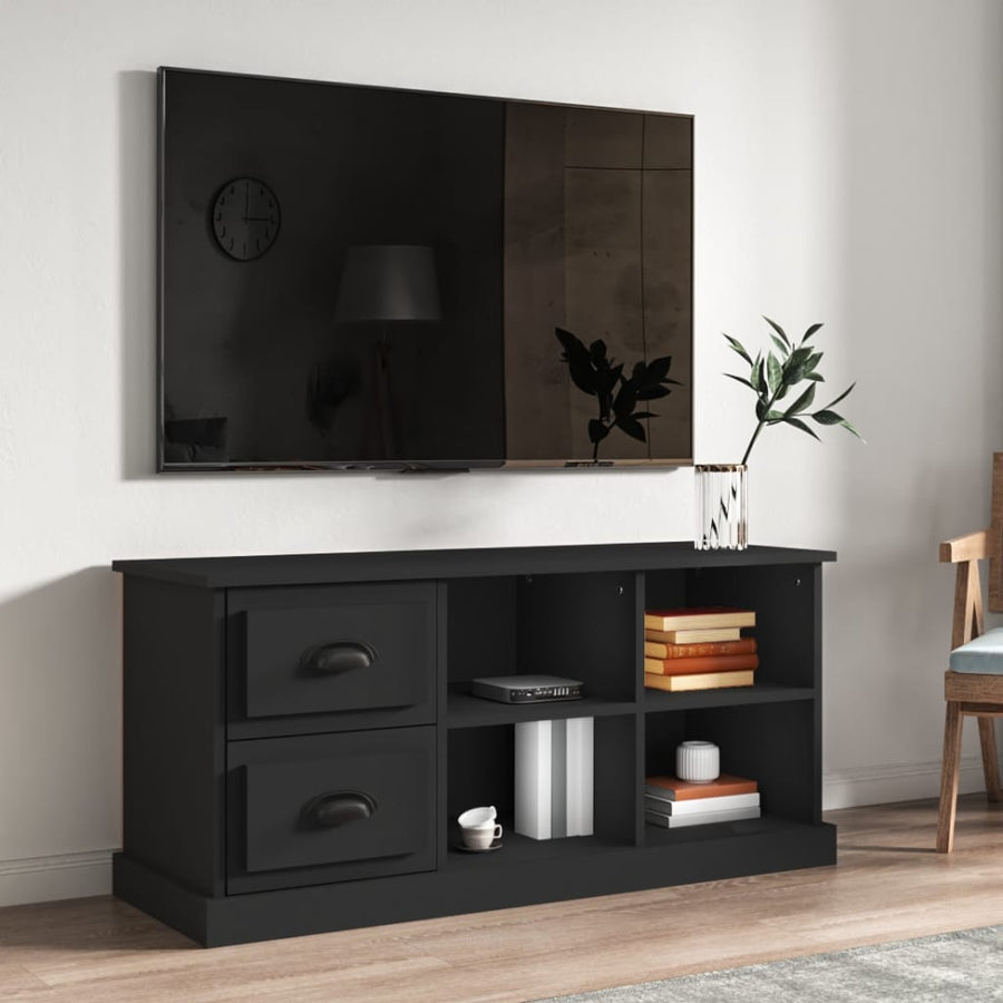 Tv-Meubel 02X35,5X47,5 Cm Bewerkt Hout 102 x 35.5 x 47.5 cm Zwart