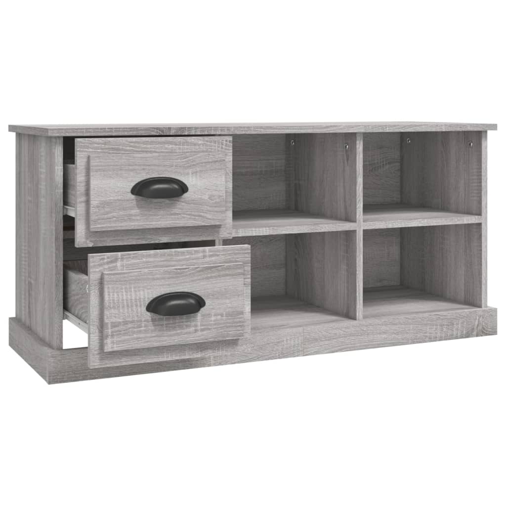 Tv-Meubel 02X35,5X47,5 Cm Bewerkt Hout Eikenkleur 102 x 35.5 x 47.5 cm Grijs sonoma