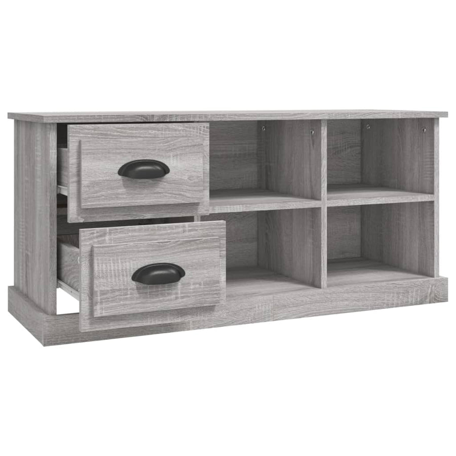 Tv-Meubel 02X35,5X47,5 Cm Bewerkt Hout Eikenkleur 102 x 35.5 x 47.5 cm Grijs sonoma