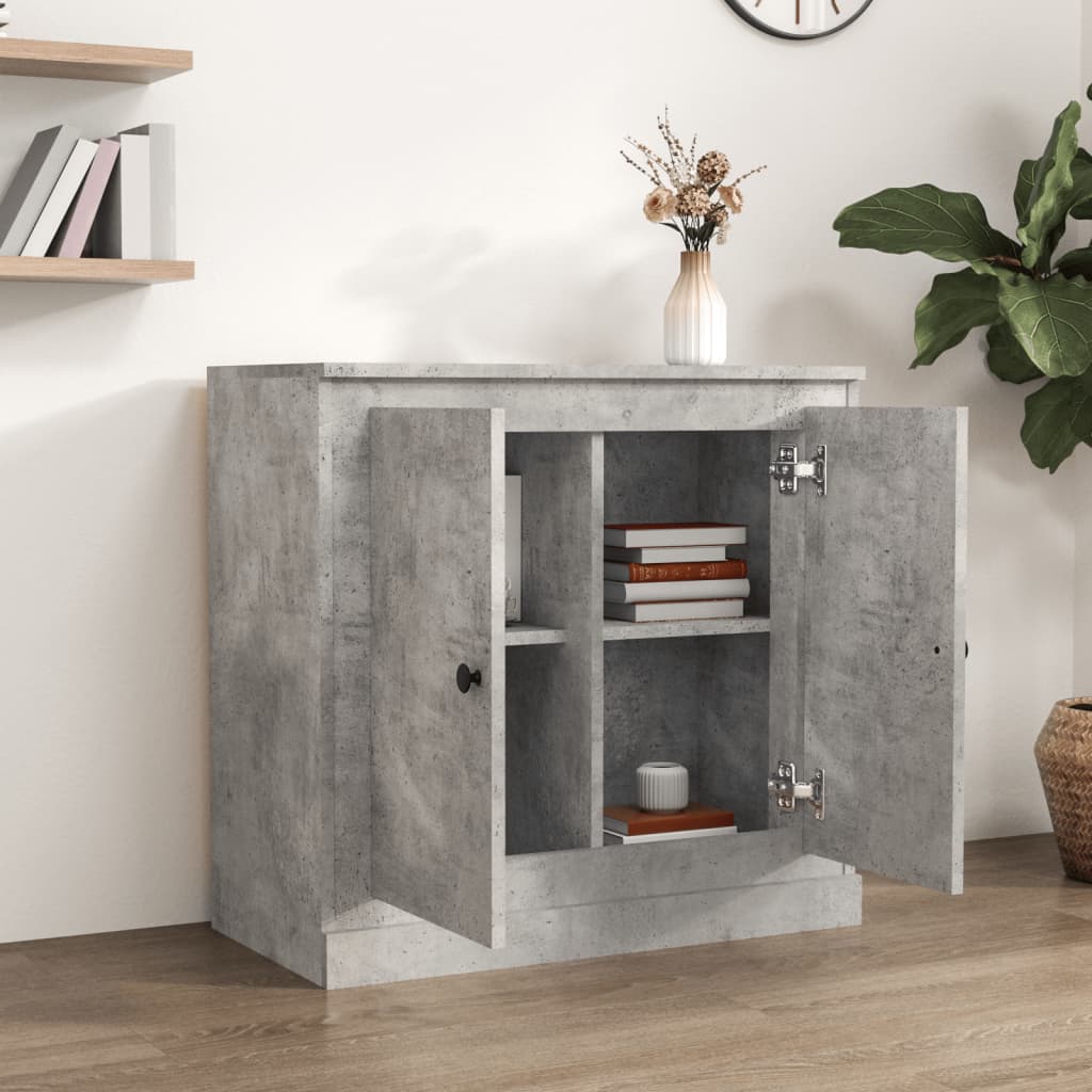 Dressoir 70X35,5X67,5 Cm Bewerkt Hout Betongrijs