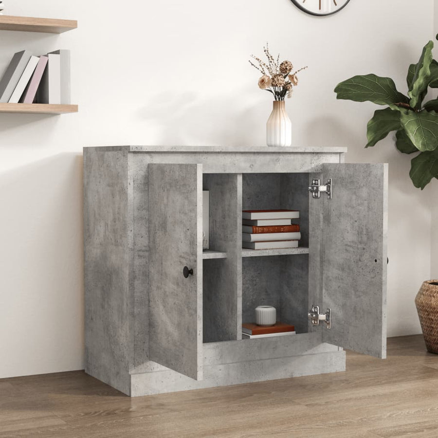Dressoir 70X35,5X67,5 Cm Bewerkt Hout Betongrijs