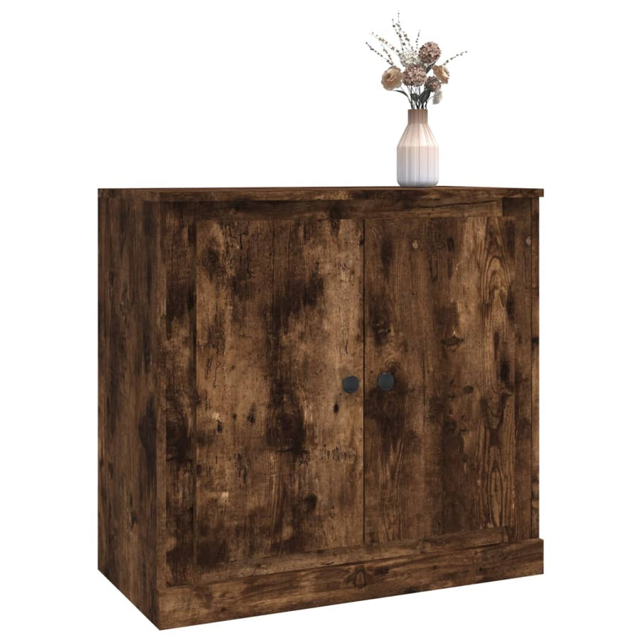Dressoir 70X35,5X67,5 Cm Bewerkt Hout Kleurig Gerookt eiken
