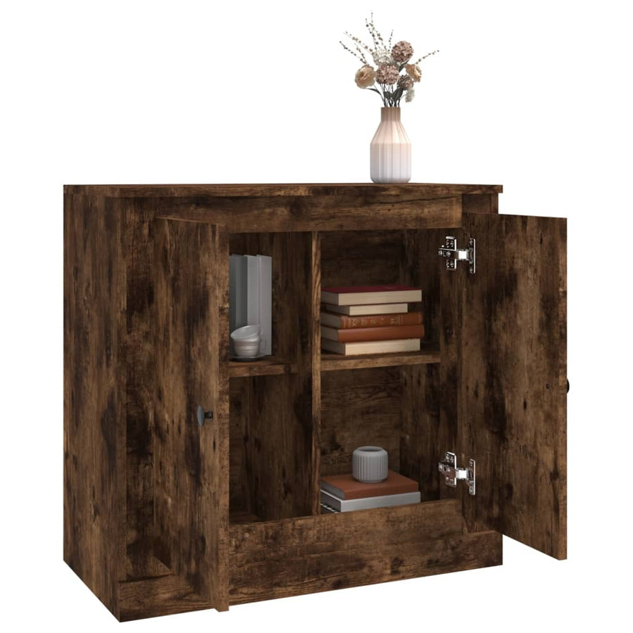 Dressoir 70X35,5X67,5 Cm Bewerkt Hout Kleurig Gerookt eiken
