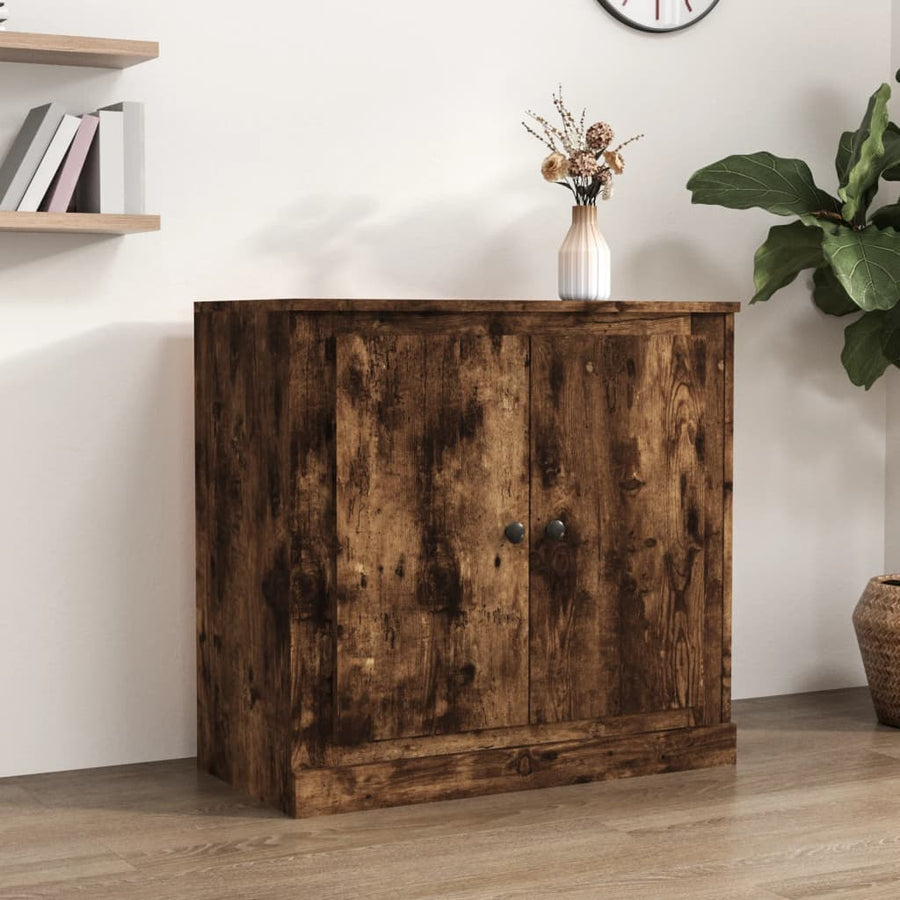 Dressoir 70X35,5X67,5 Cm Bewerkt Hout Kleurig Gerookt eiken