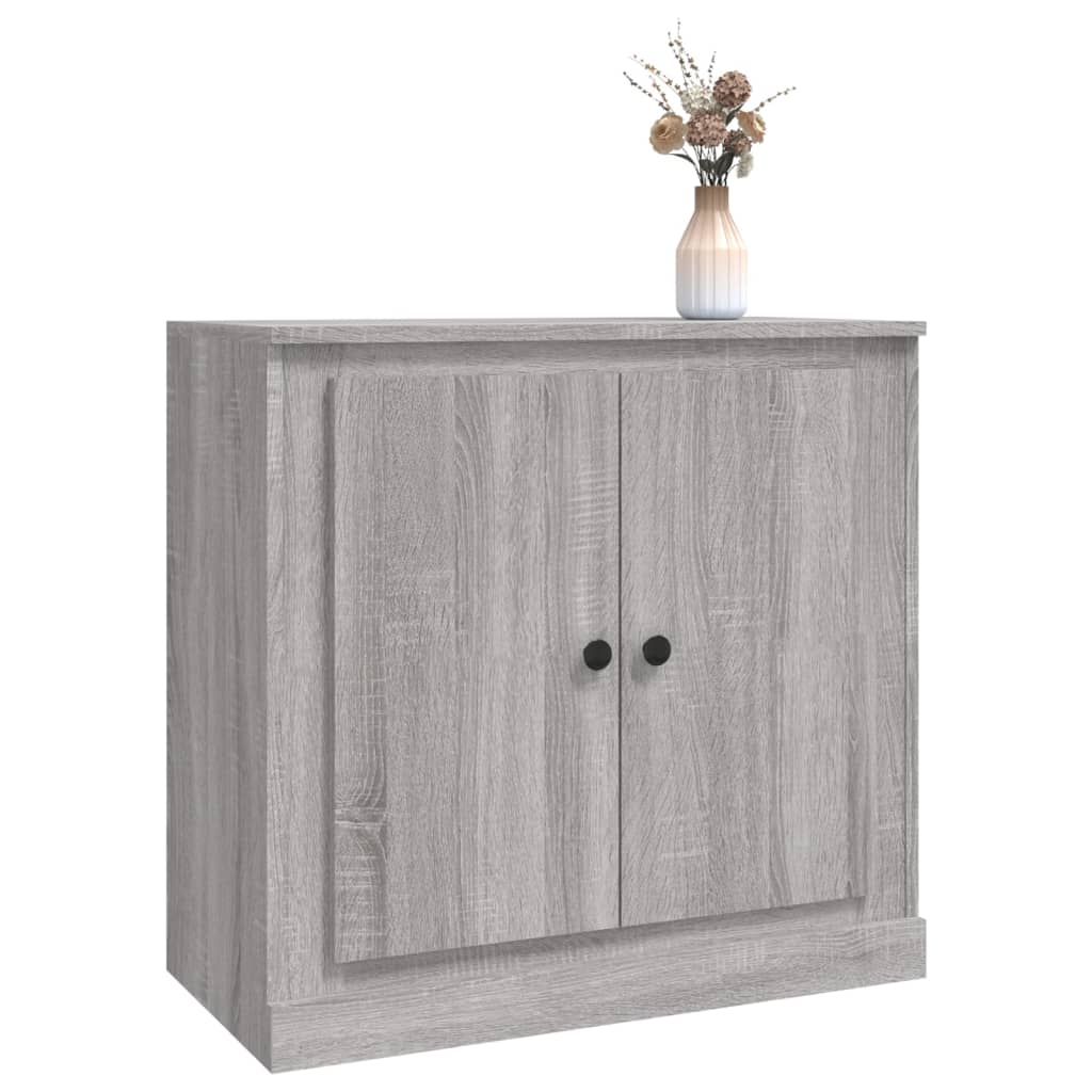 Dressoir 70X35,5X67,5 Cm Bewerkt Hout Eikenkleurig Grijs sonoma