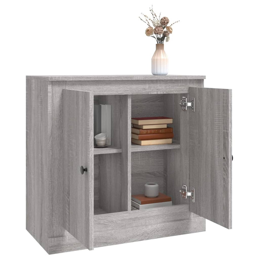 Dressoir 70X35,5X67,5 Cm Bewerkt Hout Eikenkleurig Grijs sonoma