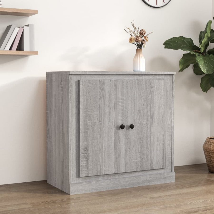 Dressoir 70X35,5X67,5 Cm Bewerkt Hout Eikenkleurig Grijs sonoma
