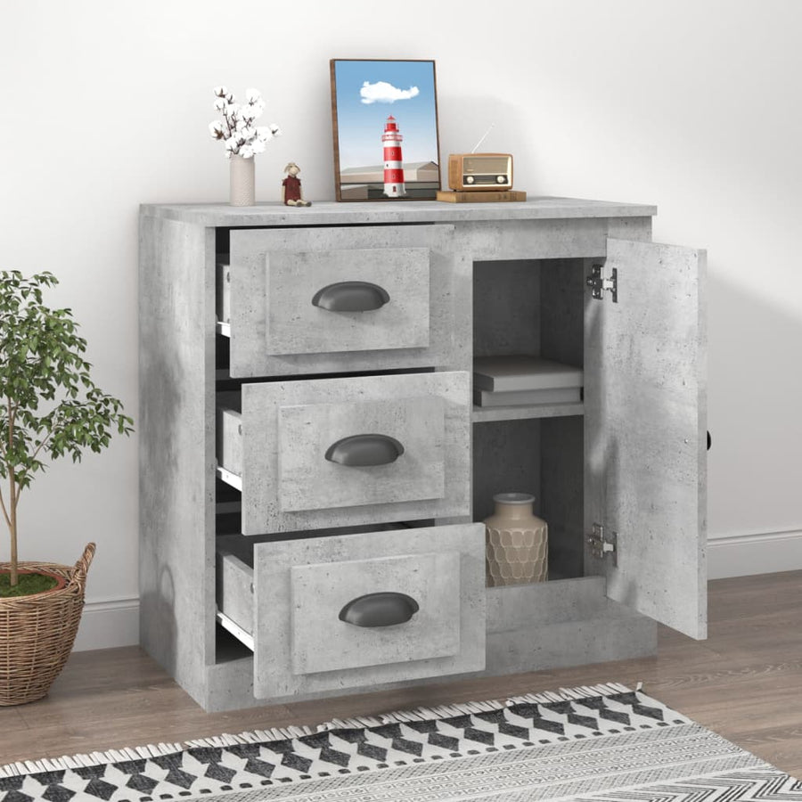 Dressoir 70X35,5X67,5 Cm Bewerkt Hout Betongrijs
