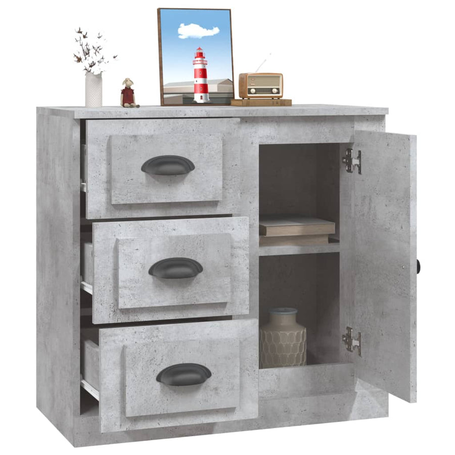 Dressoir 70X35,5X67,5 Cm Bewerkt Hout Betongrijs