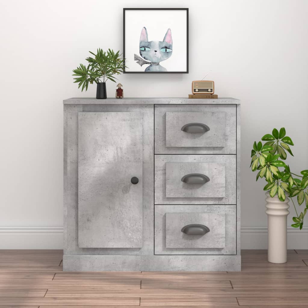 Dressoir 70X35,5X67,5 Cm Bewerkt Hout Betongrijs