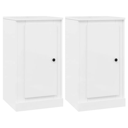 Dressoirs 2 St 37,5X35,5X67,5 Cm Bewerkt Hout Hoogglans Wit