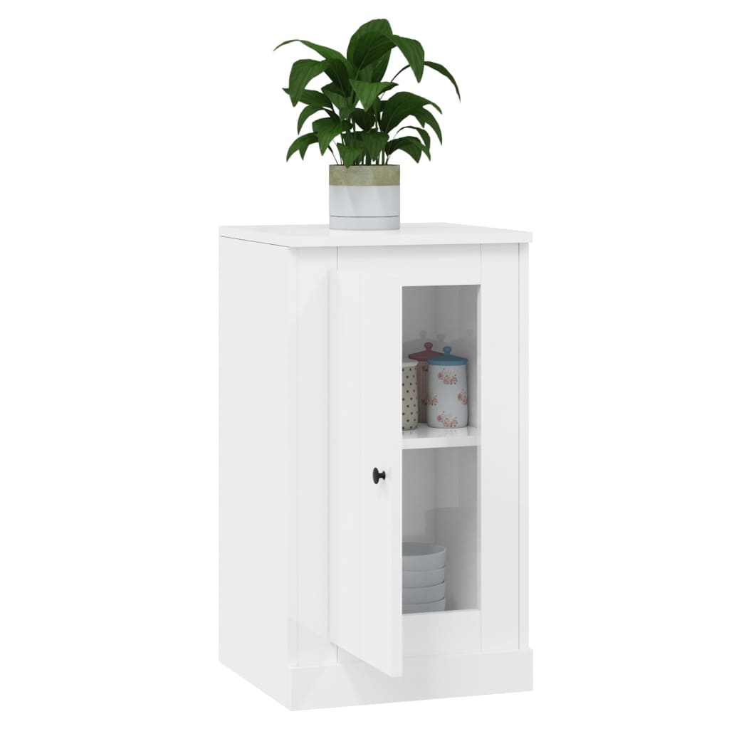 Dressoirs 2 St 37,5X35,5X67,5 Cm Bewerkt Hout Hoogglans Wit