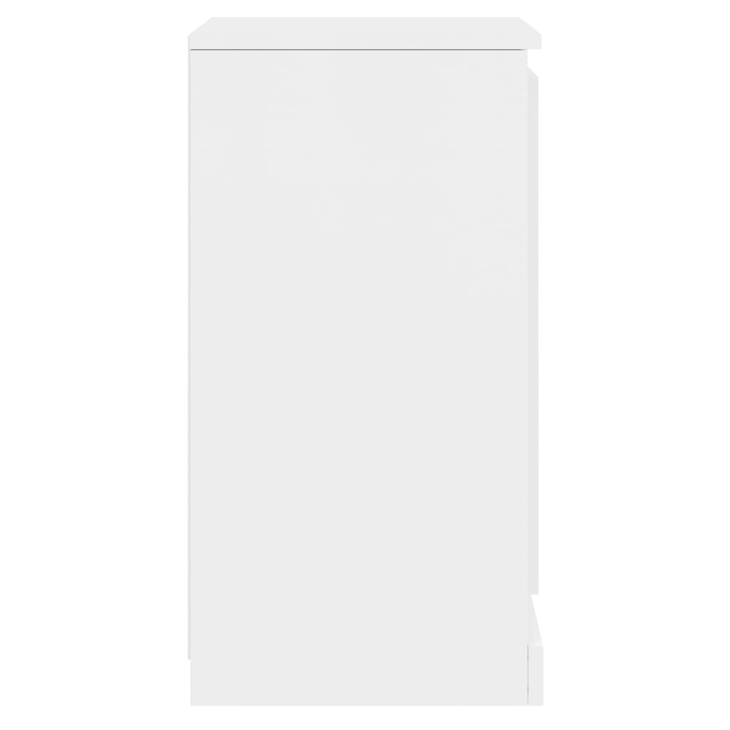 Dressoirs 2 St 37,5X35,5X67,5 Cm Bewerkt Hout Hoogglans Wit