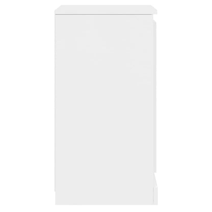 Dressoirs 2 St 37,5X35,5X67,5 Cm Bewerkt Hout Hoogglans Wit