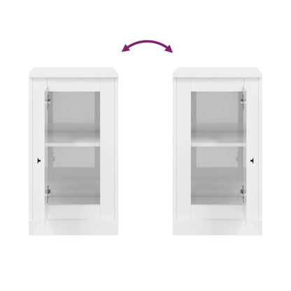 Dressoirs 2 St 37,5X35,5X67,5 Cm Bewerkt Hout Hoogglans Wit