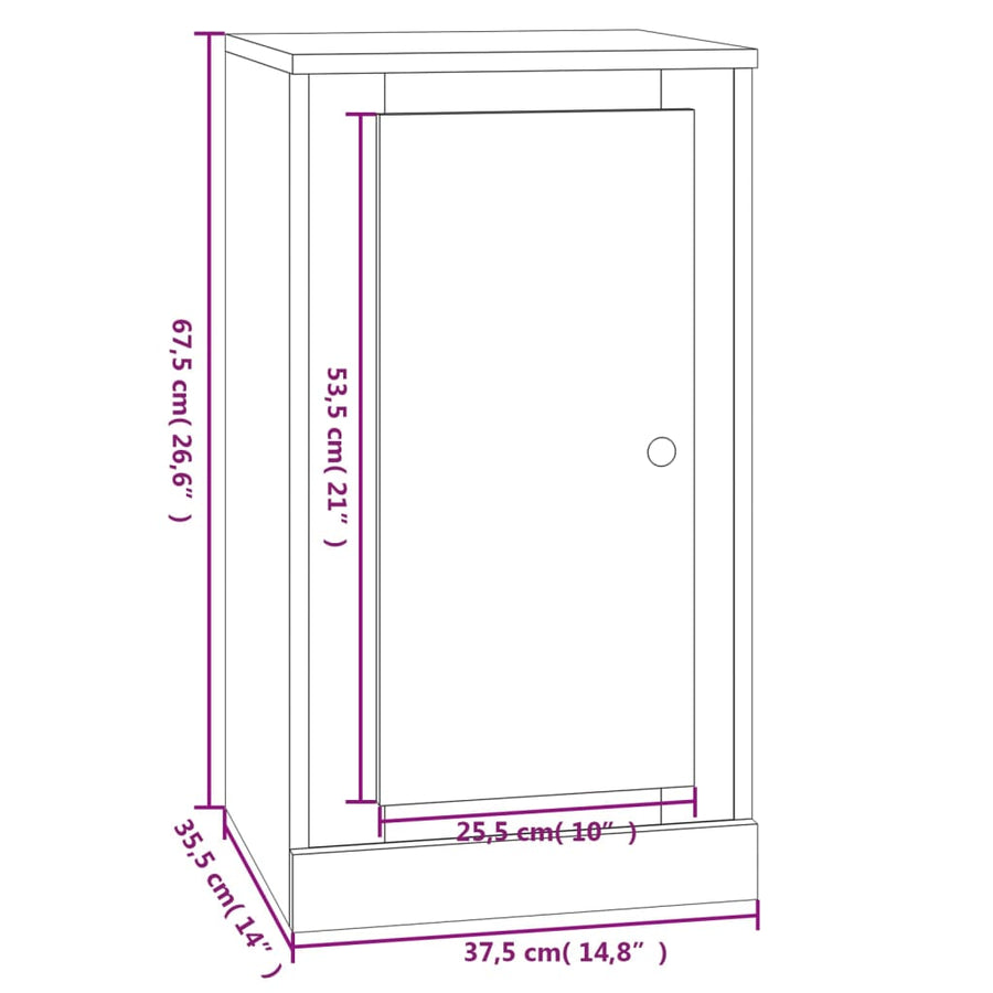 Dressoir 37,5X35,5X67,5 Cm Bewerkt Hout Betongrijs