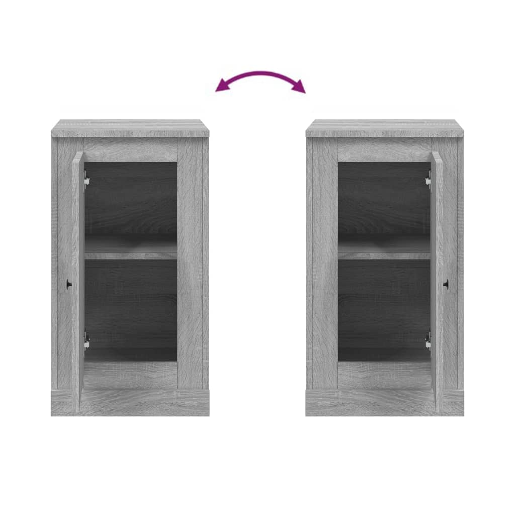 Dressoir 37,5X35,5X67,5 Cm Bewerkt Hout Grijs Sonoma Eikenkleur