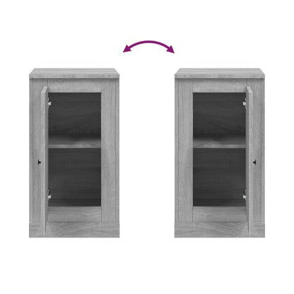 Dressoir 37,5X35,5X67,5 Cm Bewerkt Hout Grijs Sonoma Eikenkleur